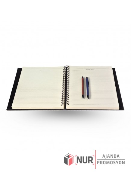 Gizli Spiralli Termo Deri Kapaklı Tarihsiz Defter Ajanda